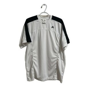 2000s Black and White Adidas Climalite Athletic Casual T-Shirt